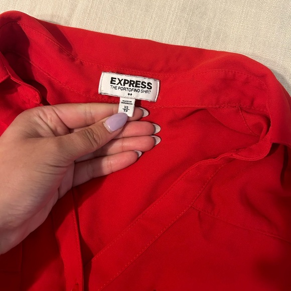 Express Red Button Down - Picture 2 of 2